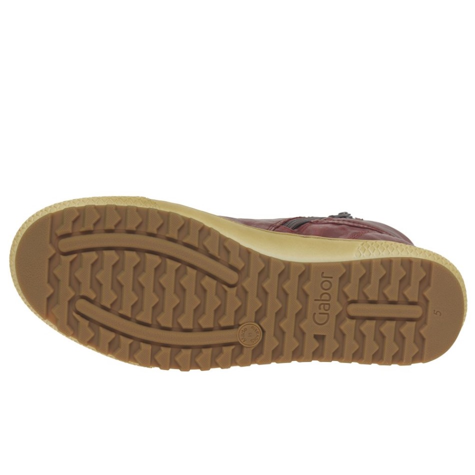 Gabour | Bottines Décontractées Exclusives Bulner Pour Femmes Rouge Foncé